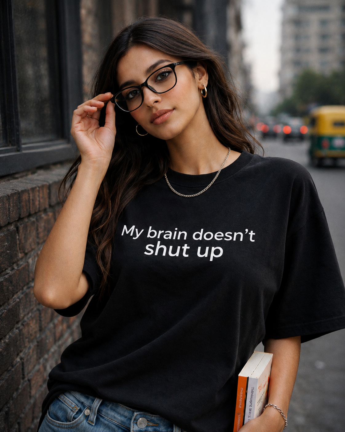 My Brain Doesn’t Shut Up – Unisex Oversized T-Shirt